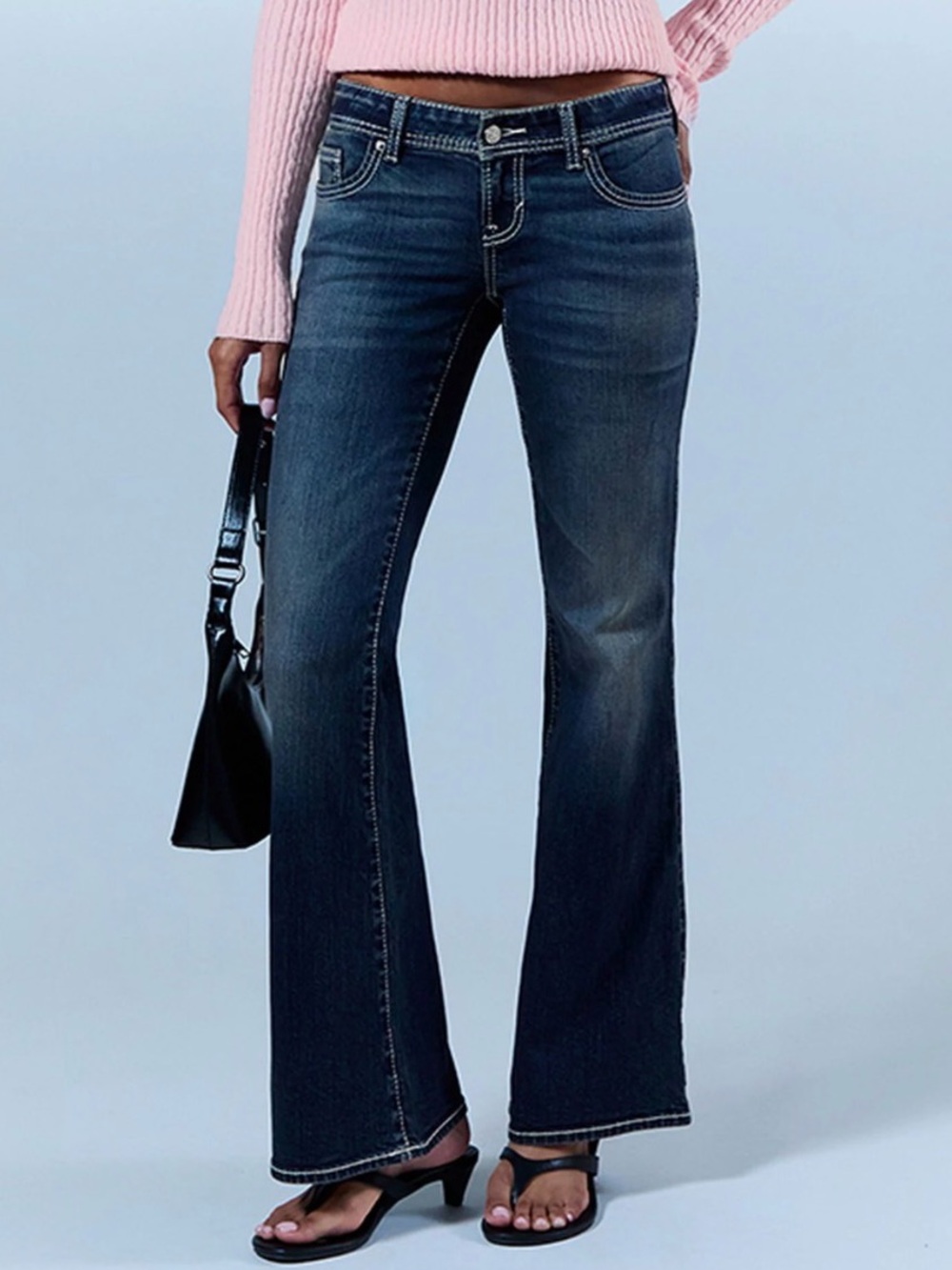 PACSUN Womens Alana Ultimate Low Rise Flare Jeans 25 R Y2K McBling Western Boho